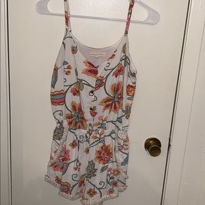 White/floral romper -size small